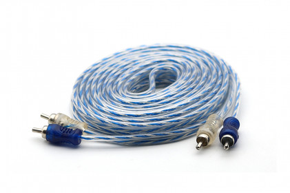  cabo rca injetado azul/prata transp 4mm 5m svart - 731 