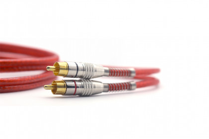  cabo rca prime plug metal 5mm transp verm 1m svart - 0738 