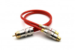  cabo y prime plug metal 5mm vermelho 2f 1m svart - 0749 