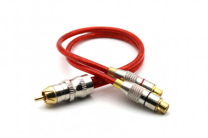  cabo y prime plug metal 5mm vermelho 2f 1m svart - 0749 