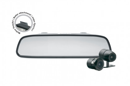 kit retrovisor com camera de re flex 2 em 1 preto tech one - 0150