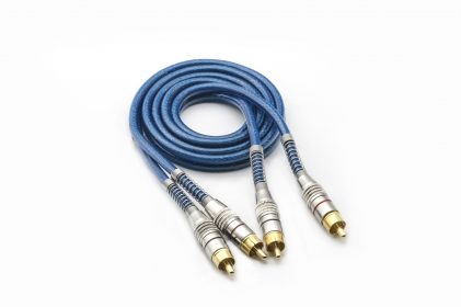  cabo rca prime plug metal 5mm 1m azul svart - 0736 