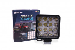  farol auxiliar de led 12/24v 6000k 16 leds quadrado - 1838 