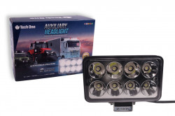  farol auxiliar de led 12/24v 6000k 8 leds retangular - 1837 