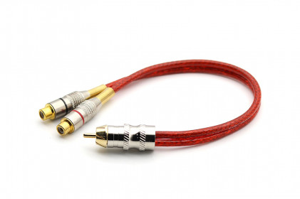  cabo rca y prime plug de metal 5mm vermelho 2f 1m svart - 0644 