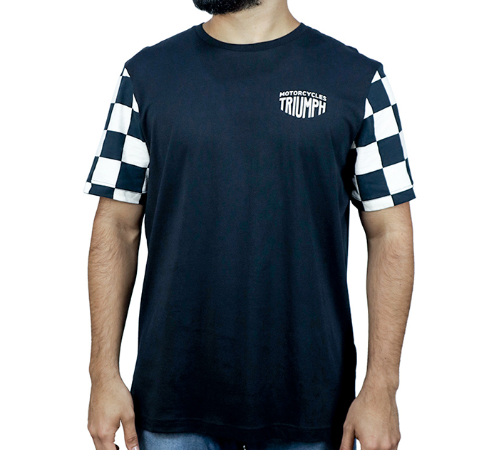 CAMISETA TRIUMPH PRESTON PRETO E BRANCO