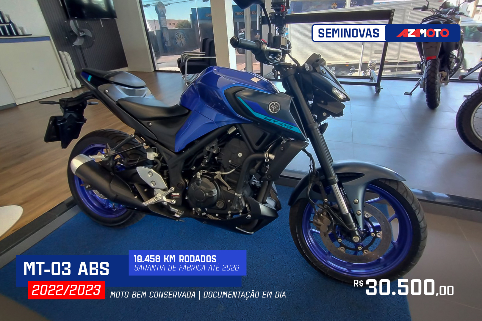 Seminovos Azamoto: MT-03 ABS 2022/23