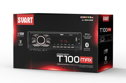 radio automotivo t100 max i svart - 0588