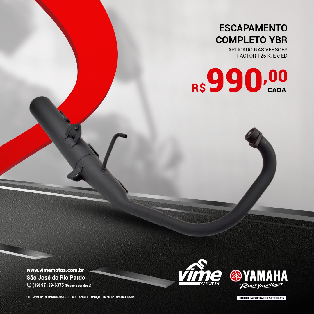 Escapamento completo YBR FACTOR 125 K, E, ED
