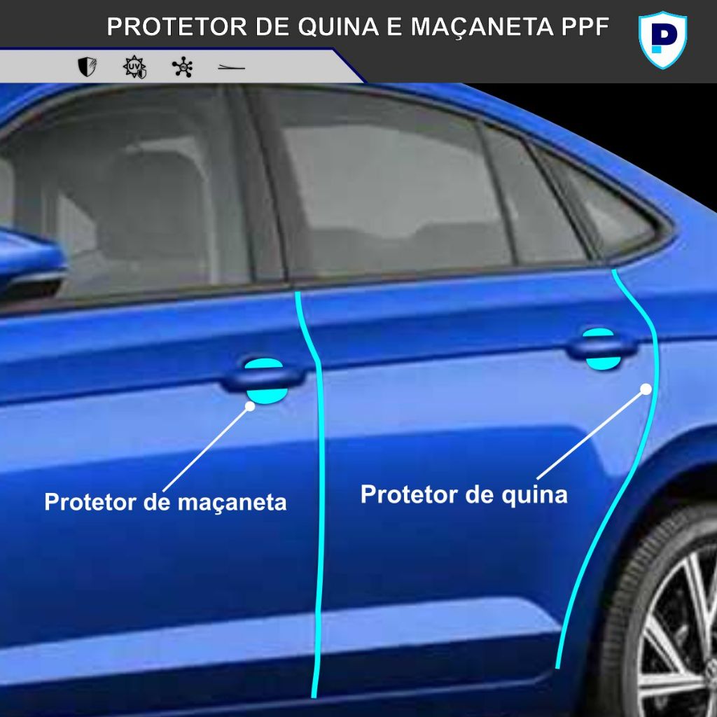 Kit básico PPF (Soleira de porta e porta malas , batente de portas e concha de maçaneta)