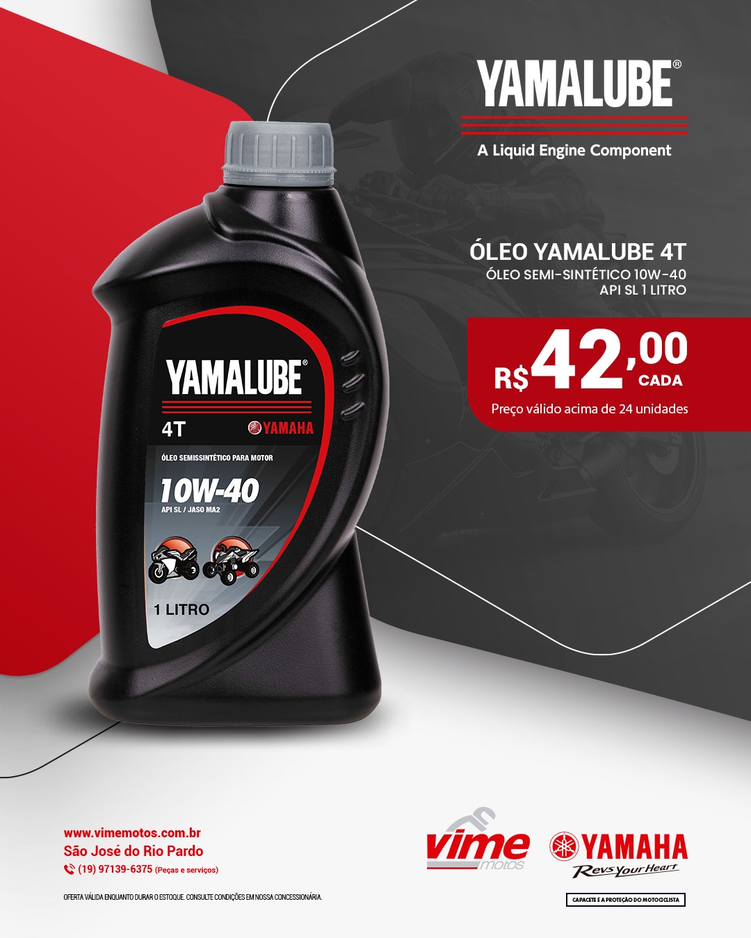 OLEO YAMALUBE 10W40 SEMI-SINTÉTICO