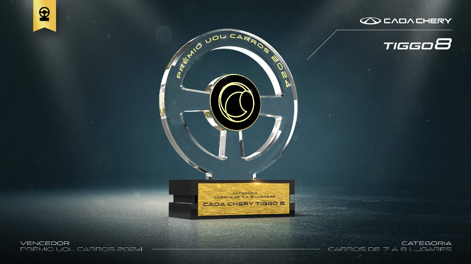 CAOA CHERY TIGGO 8 CONQUISTA PRÊMIO NO UOL CARROS