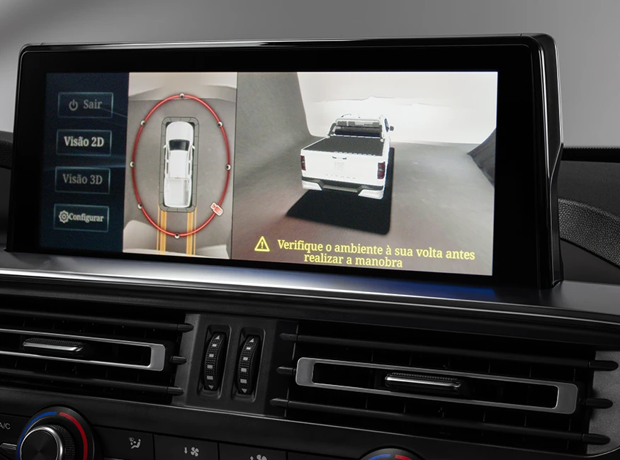 Central multimídia de 10" e câmera 360º