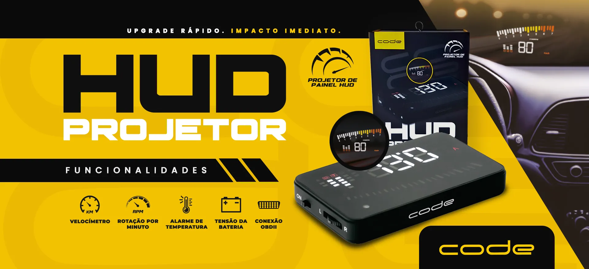 b projetor de painel hud code