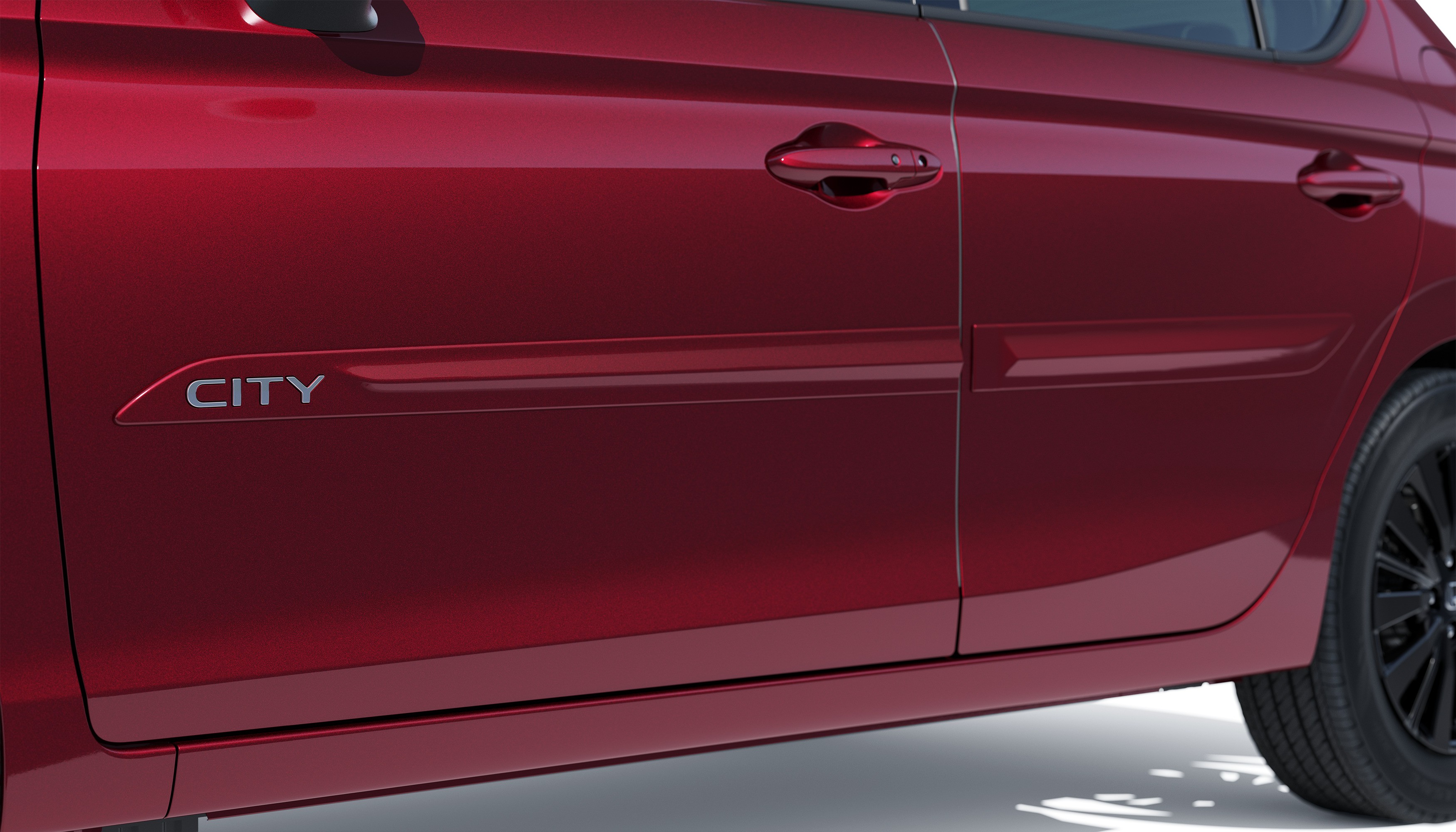 FRISO DE PORTAS COM LOGO CROMADO (CITY HATCH) - Vermelho supernova