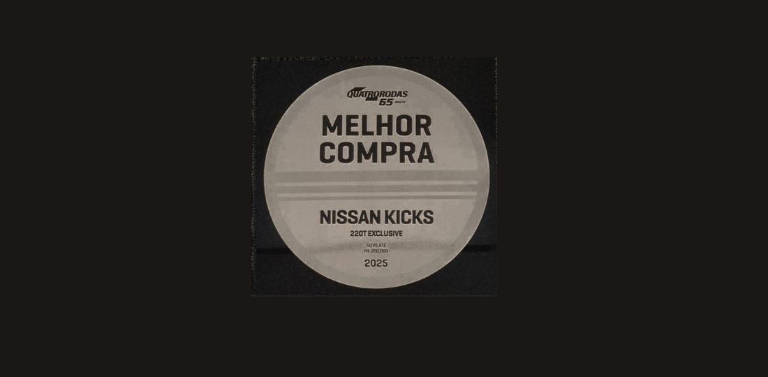 Novo Nissan Kicks Exclusive é eleito a Melhor Compra 2025 no segmento de SUVs