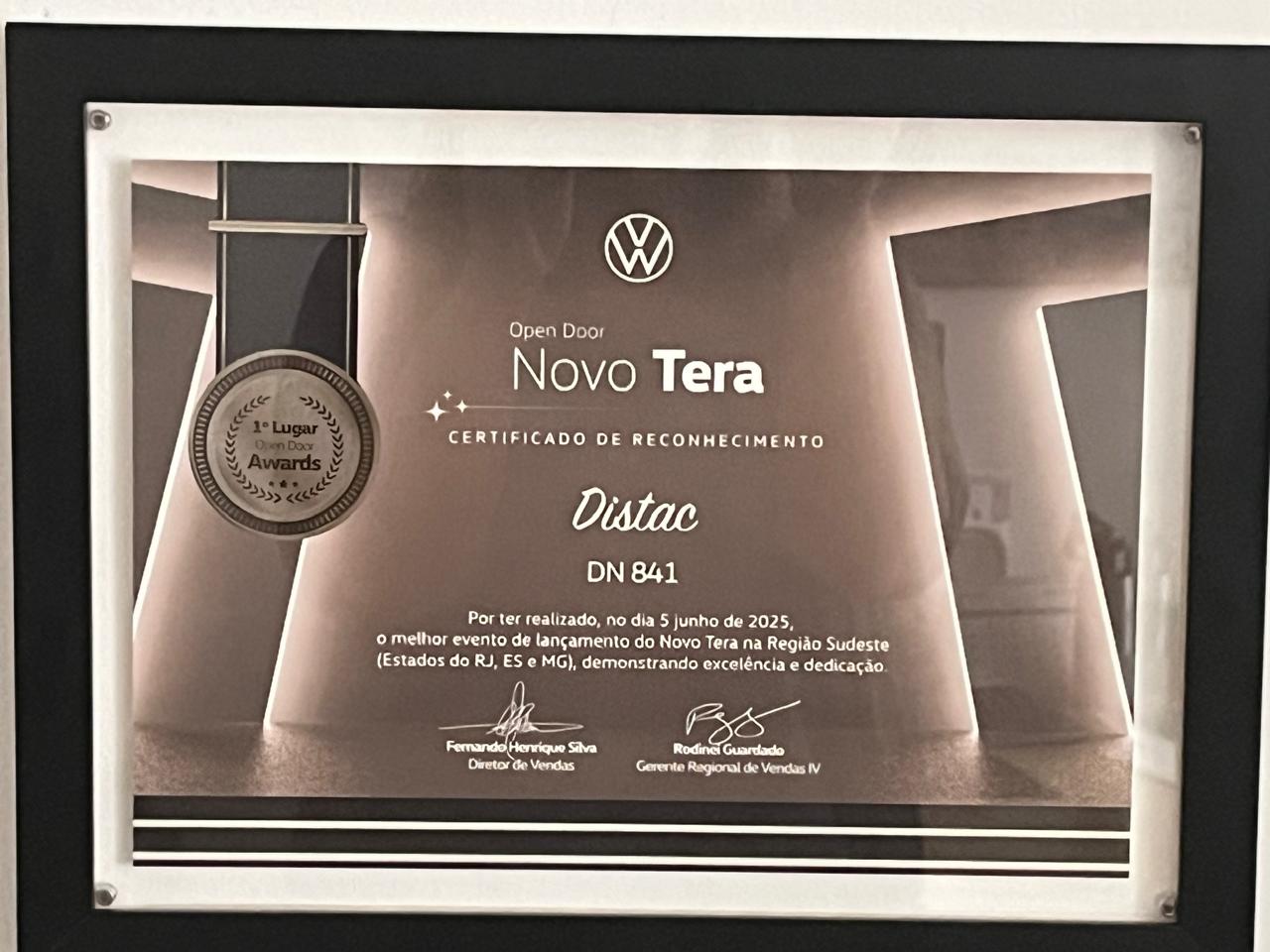 Distac Volkswagen é premiada pelo Melhor Lançamento do Novo Tera