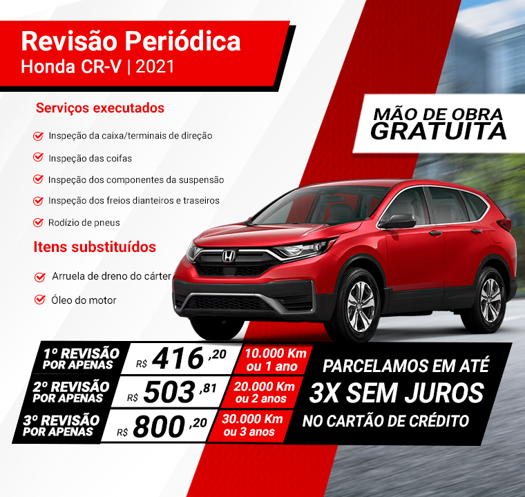 REVISÃO - HONDA CRV 2021 - OFERTA