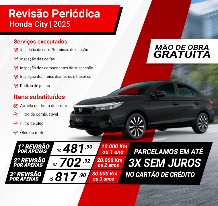 REVISÃO - HONDA CITY 2025 - OFERTA