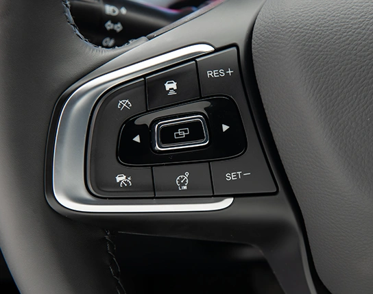 Controla o sistema multimídia e o piloto automático (controlador de velocidade)