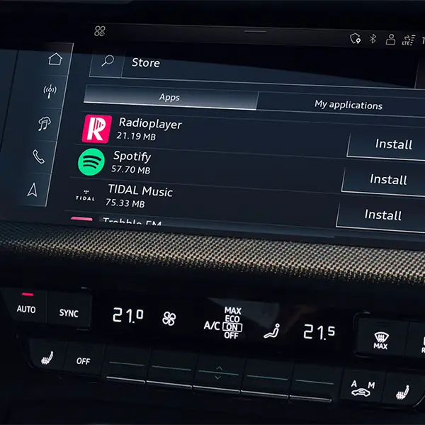 A Audi Application Store no seu Audi