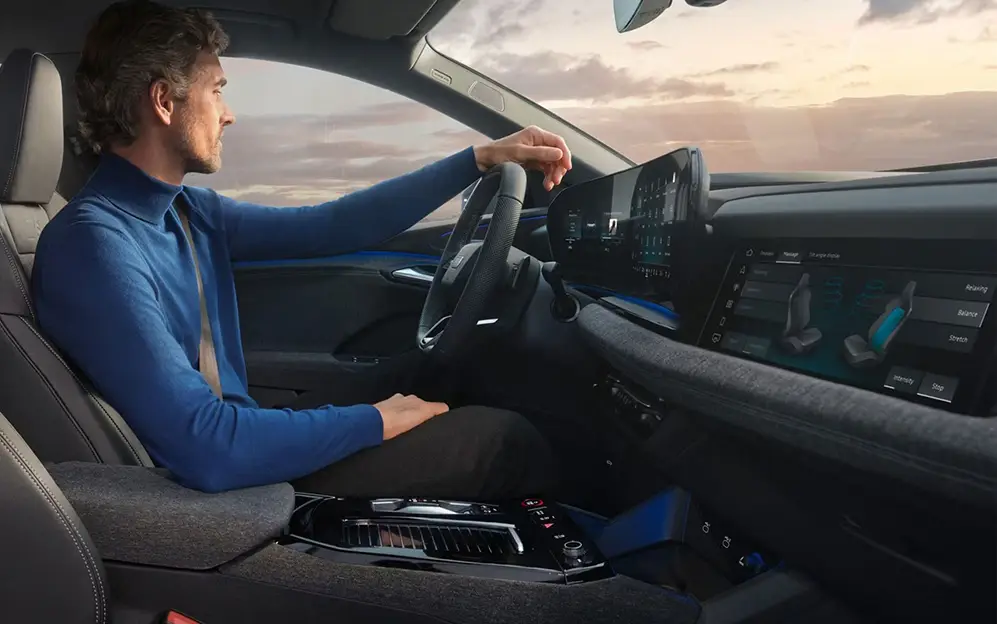 Detalhes do interior do Audi Q6 Sportback e-tron