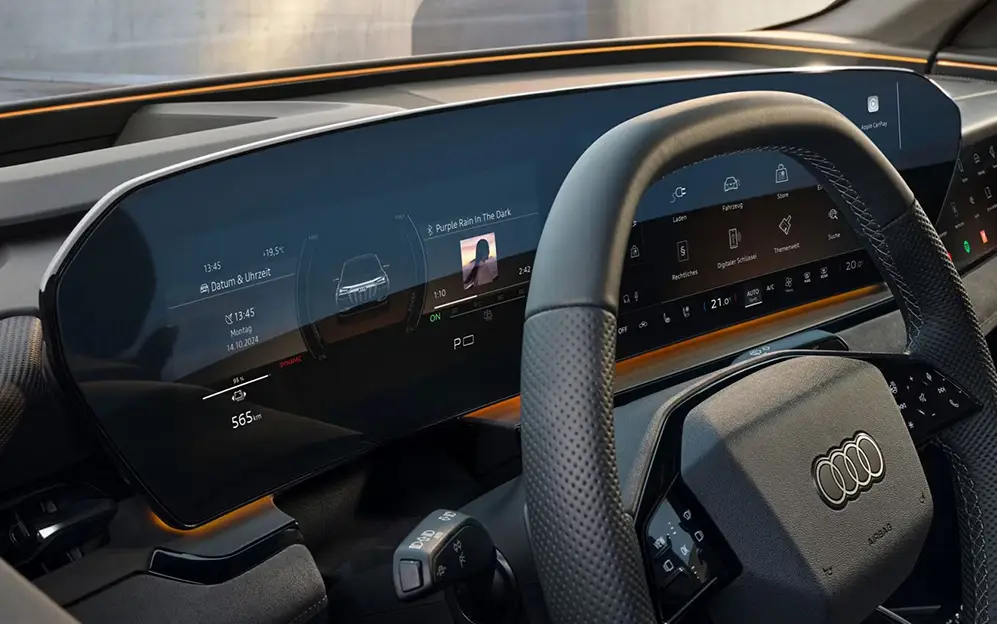 Painel e central de multimídia do modelo SQ6 Sportback e-tron