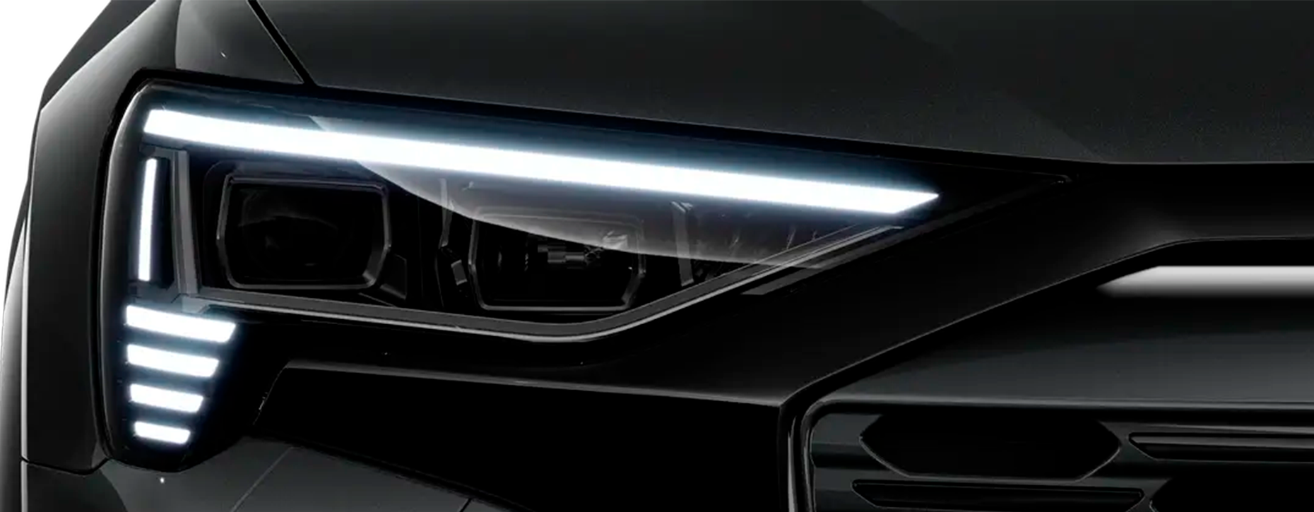 Detalhes do farol do Q8 e-tron