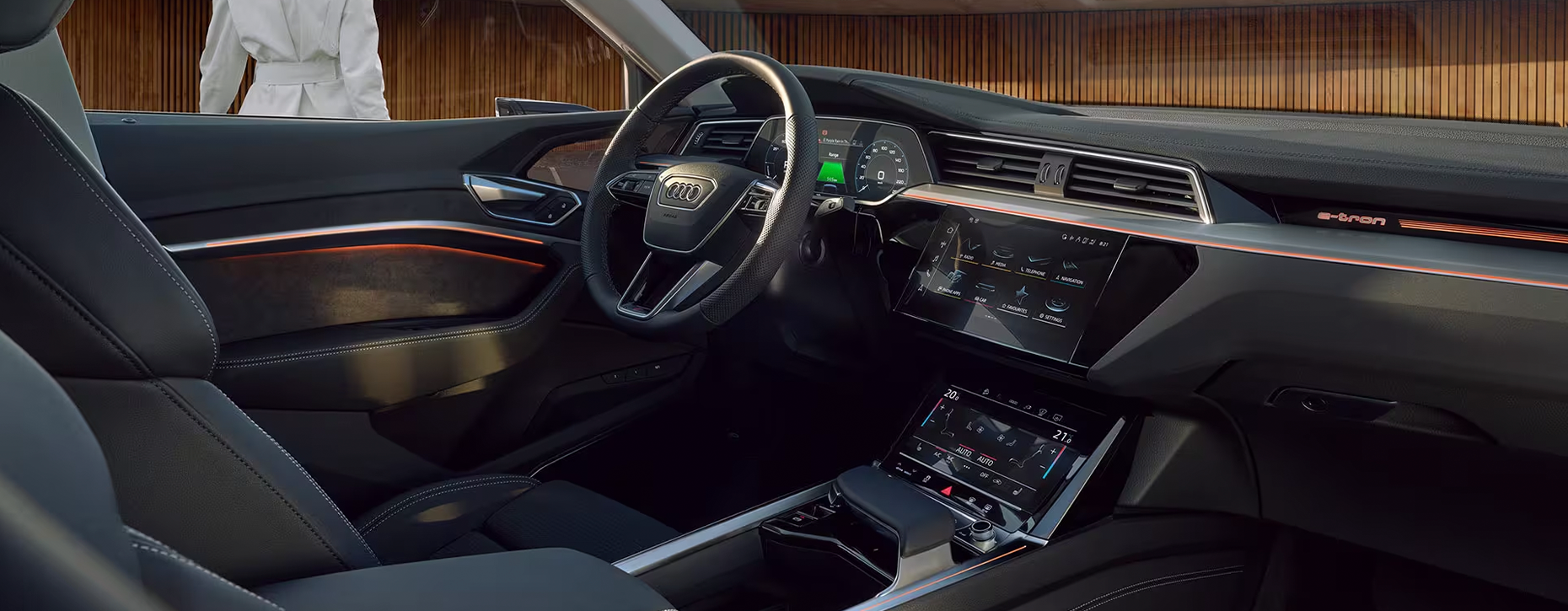 Detalhes do interior do Audi Q8 Sportback e-tron
