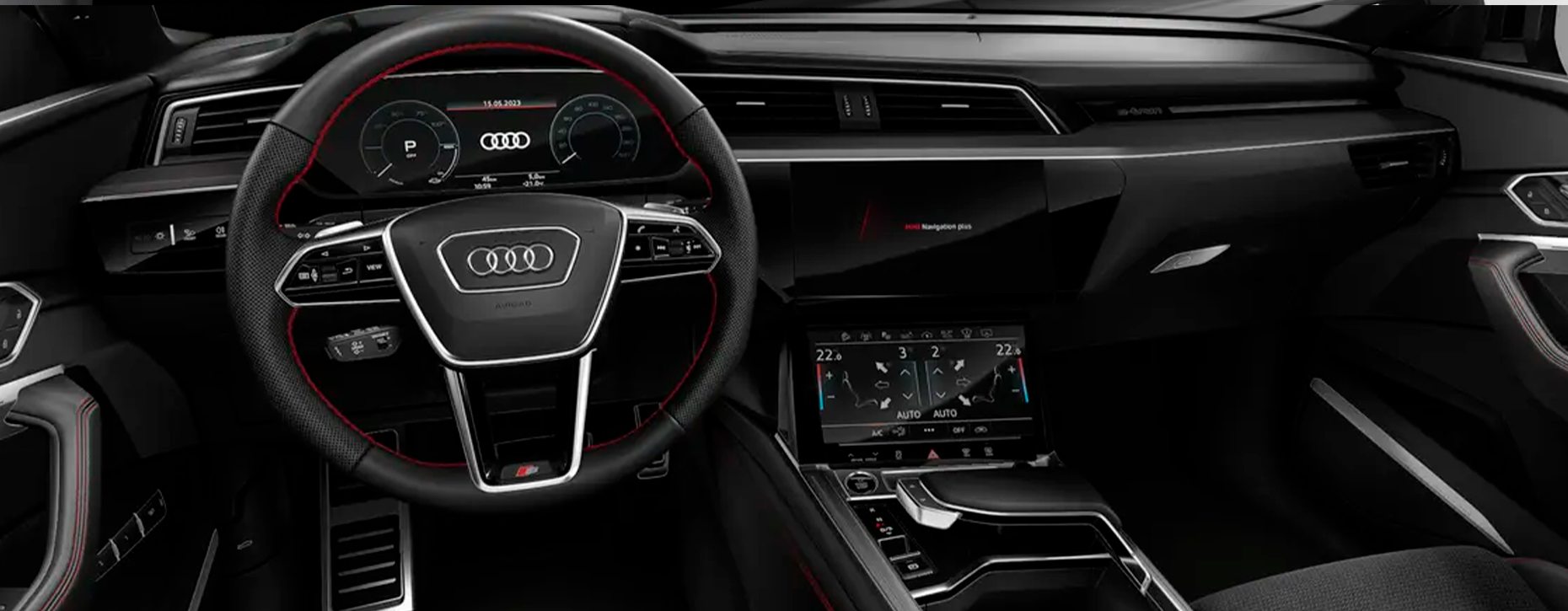 Detalhes do interior do Audi Q8 Sportback e-tron