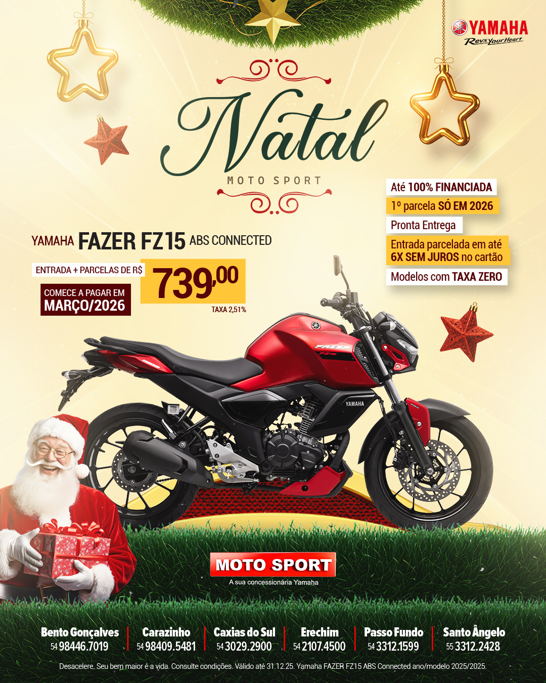 Natal Moto Sport Yamaha - Fazer FZ15 ABS Connected