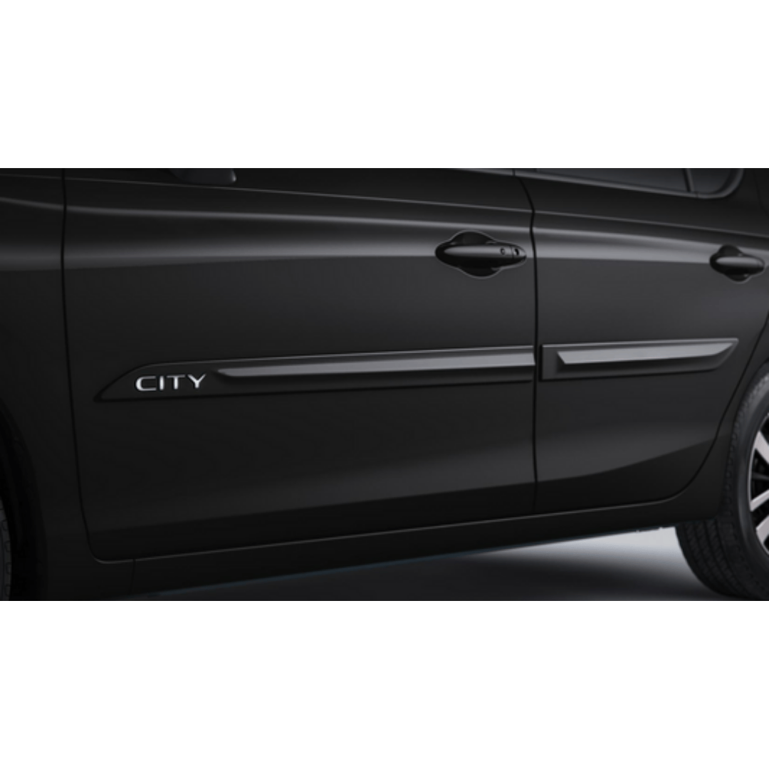 FRISO DE PORTA COM LOGO CROMADO CITY PRETO CRISTAL PEROLIZADO