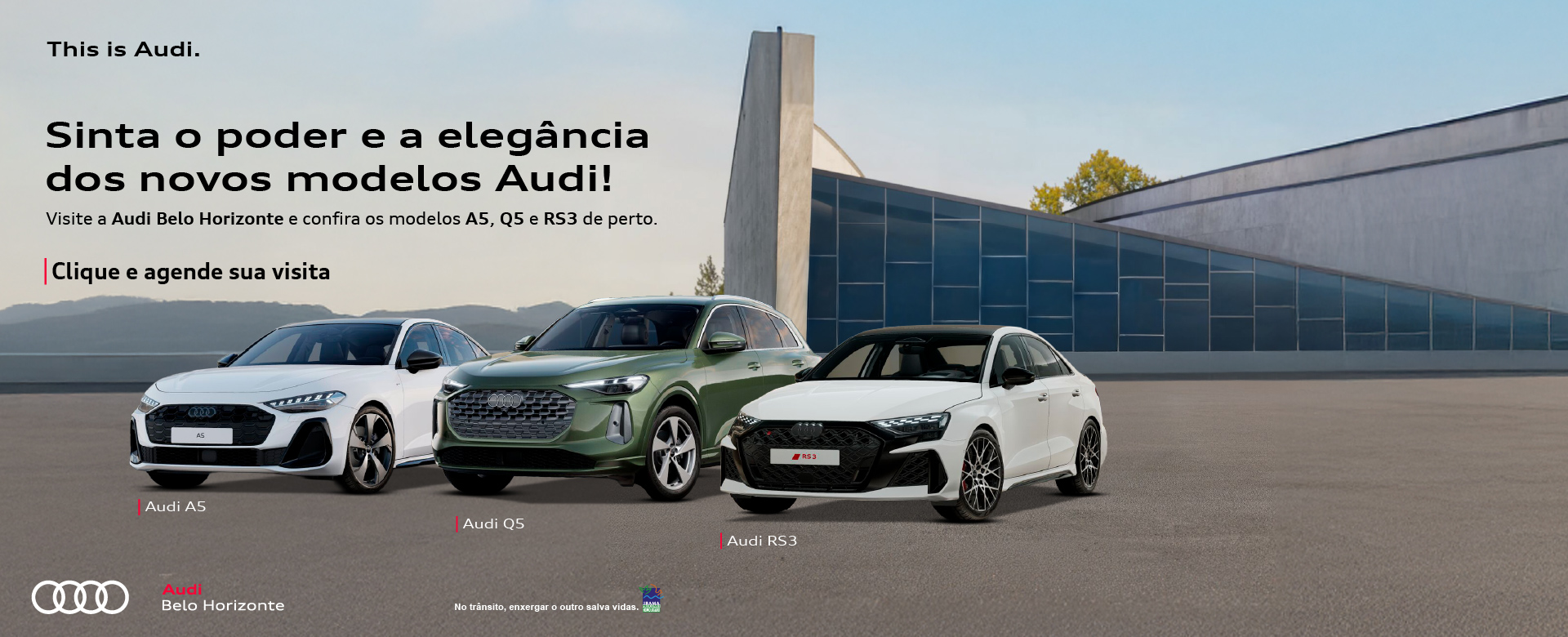 banner lançamentos a5 q5, rs3 / nova frase