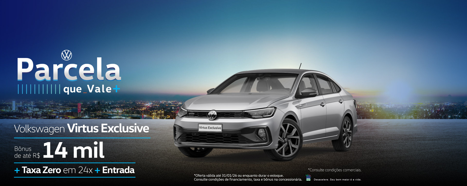 banner virtus exclusive - parcelas que valem +