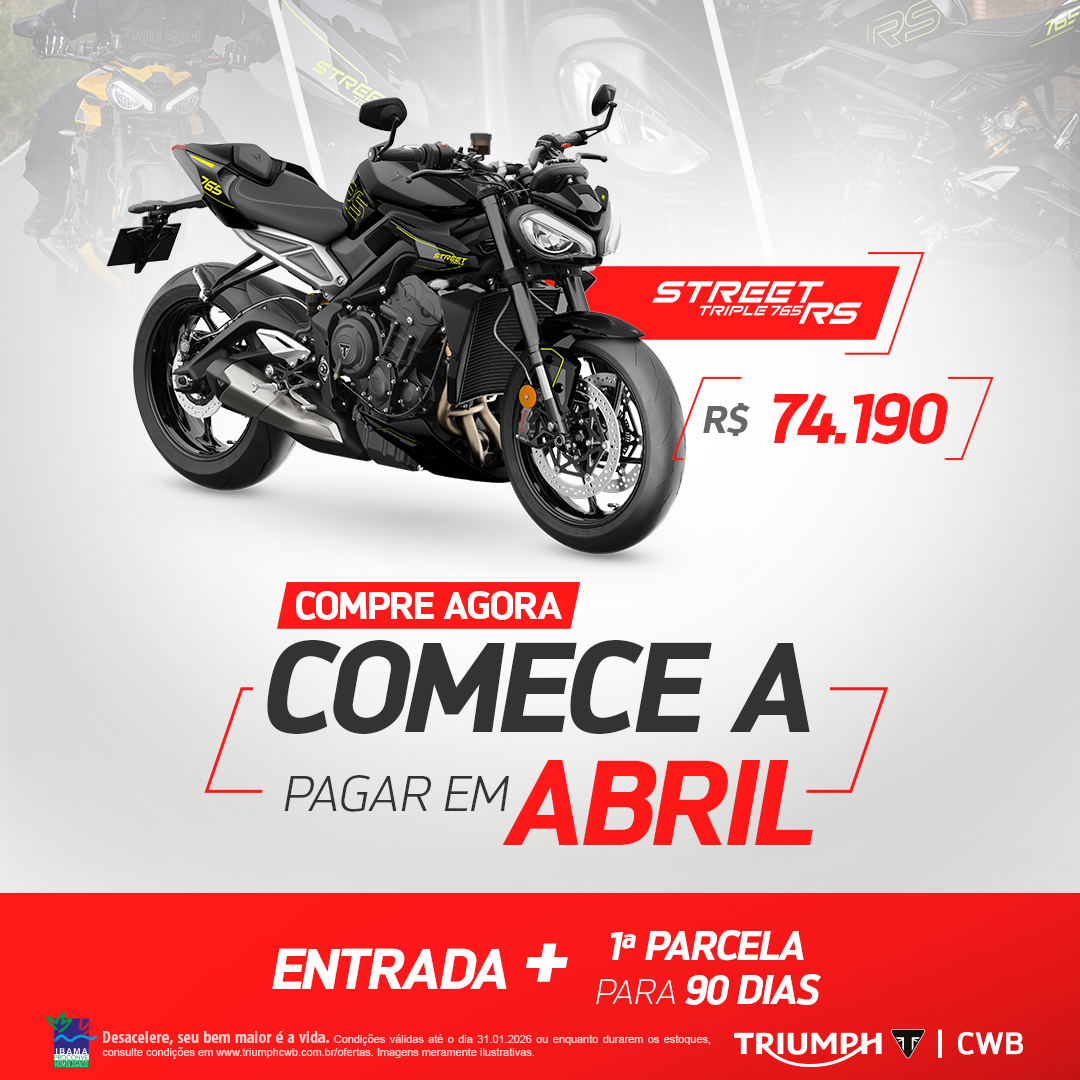 STREET TRIPLE RS 2025/2025  preço sugerido de R$ 74.190,00 à vista