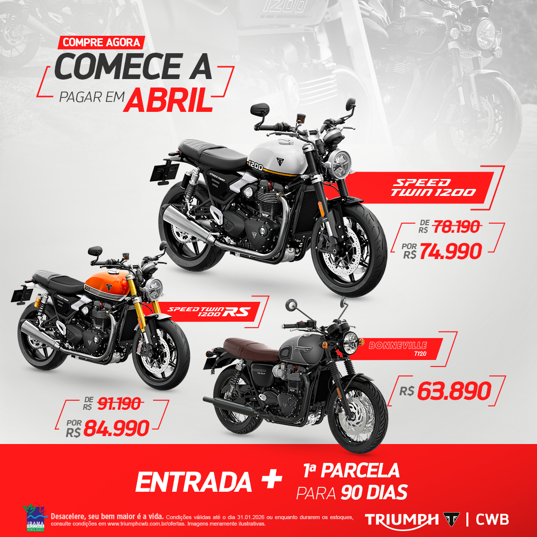 BONNEVILLE T120 2025/2026 preço sugerido de R$ 63.890,00 à vista