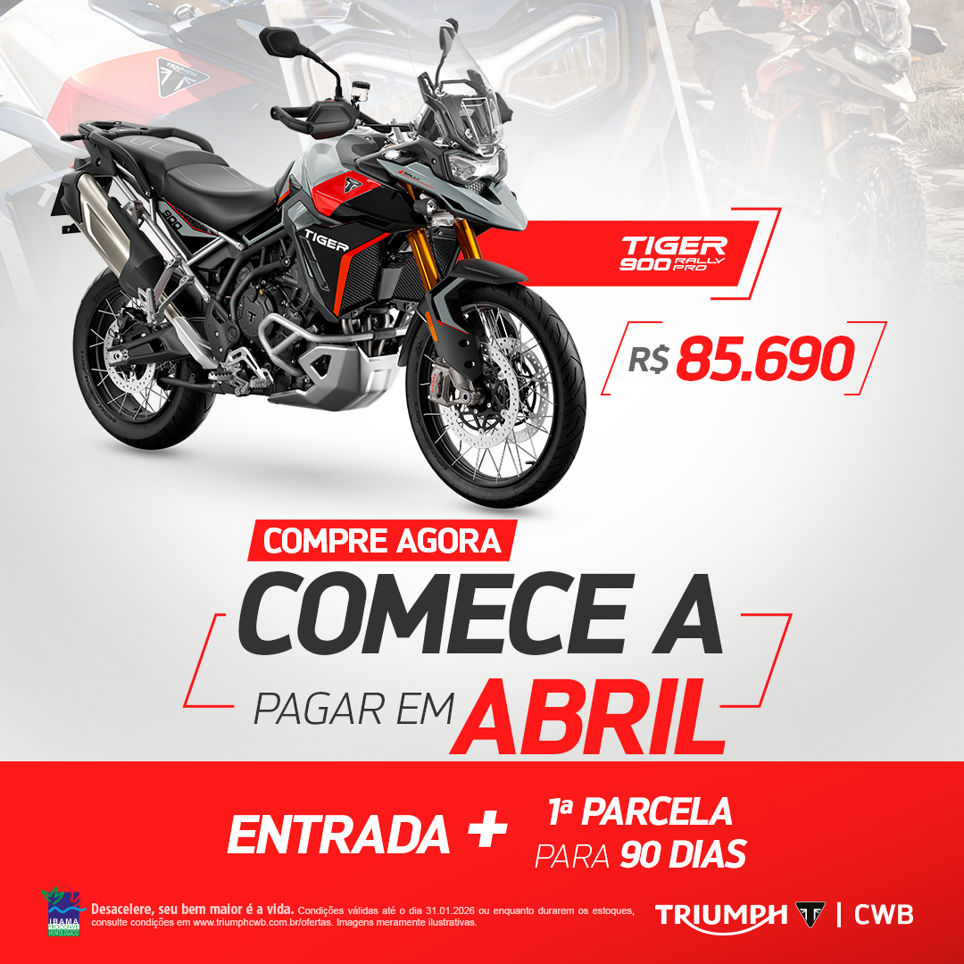 TIGER 900 RALLY PRO RS 2025/2025 preço sugerido de R$ 85.690,00 à vista