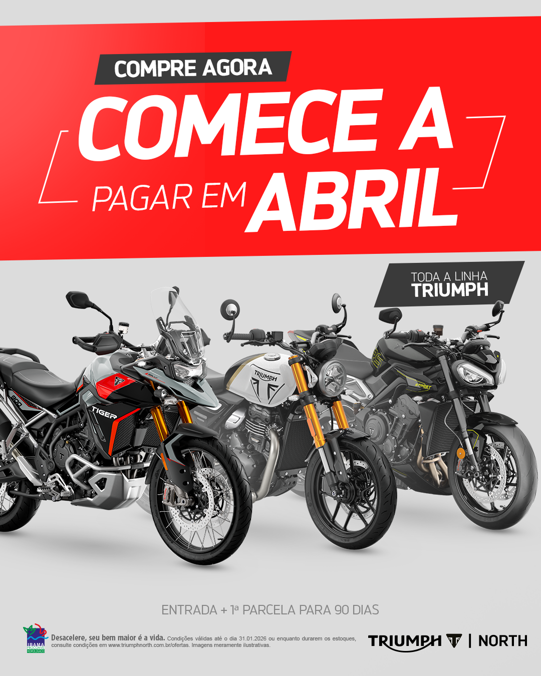 TIGER 900 GT PRO RS 2025/2025 preço sugerido de R$ 82.690,00 à vista