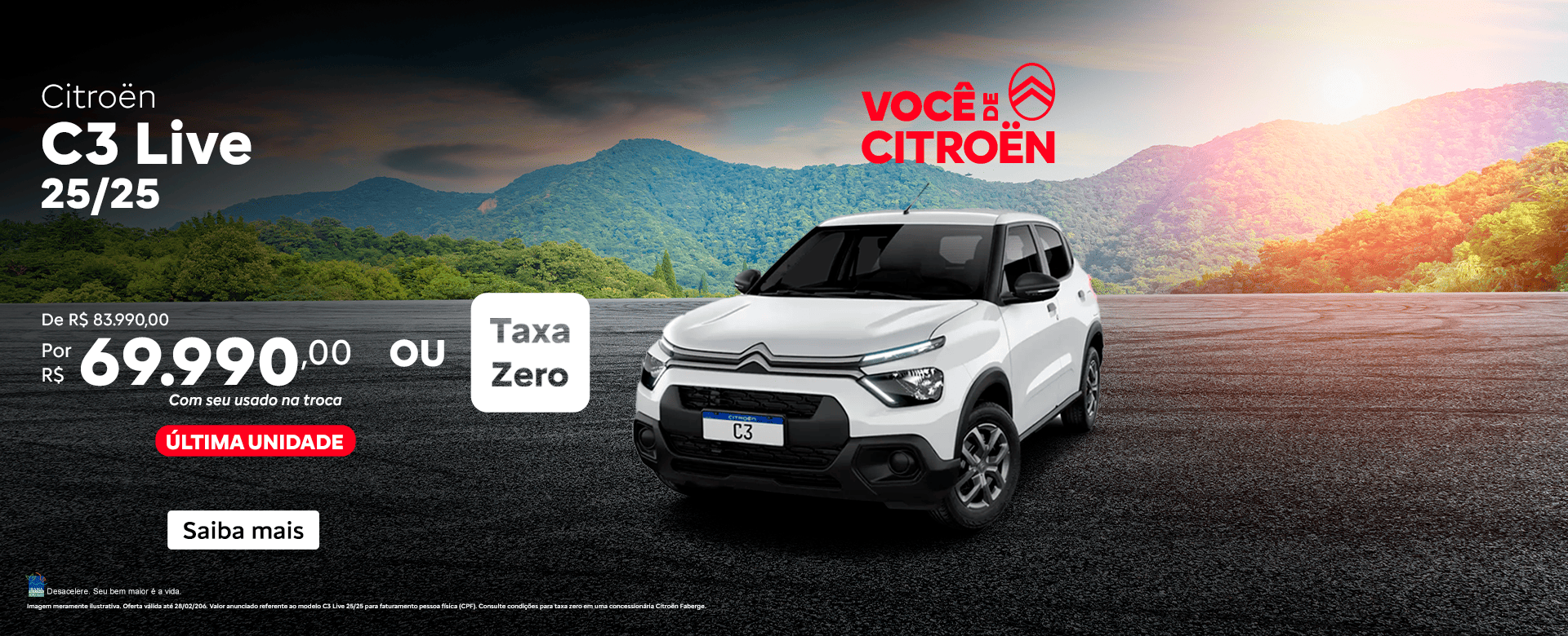 banner oferta c3 live - fevereiro