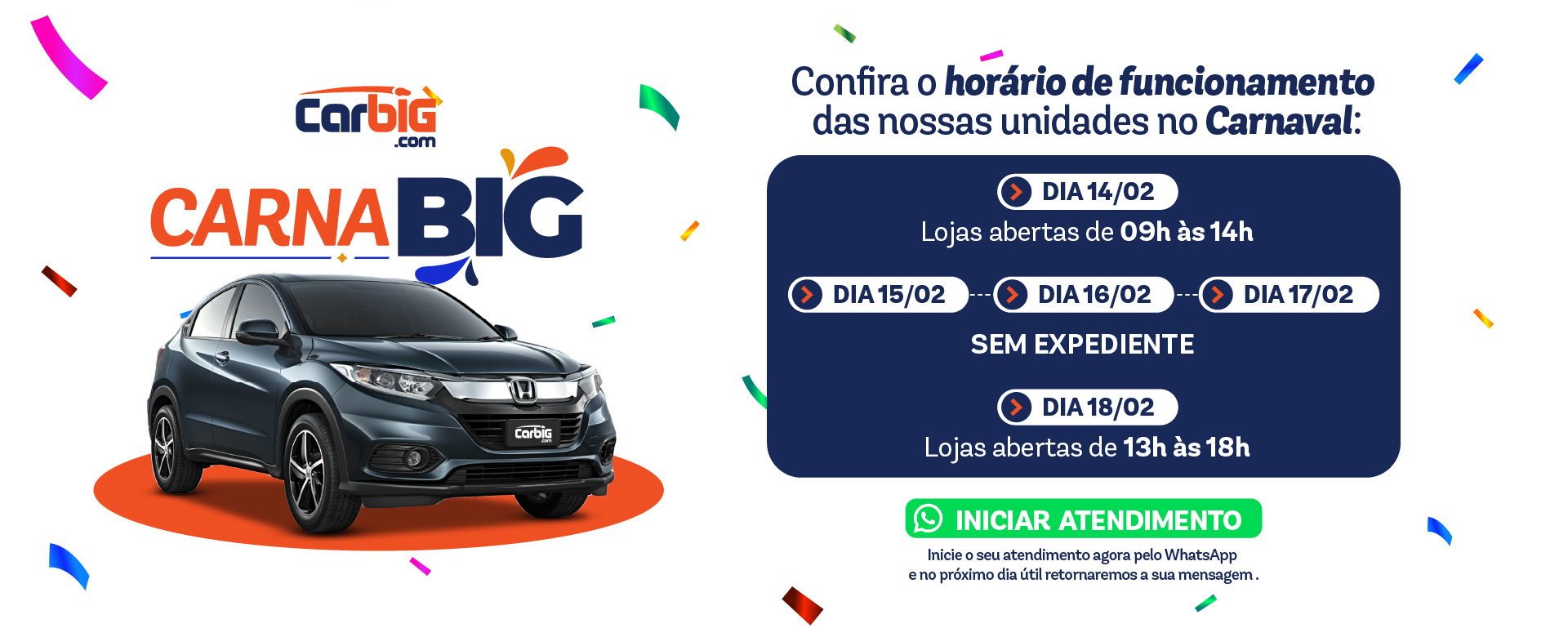 Seminovos Carbig.com | Funcionamento Carnaval (VA)