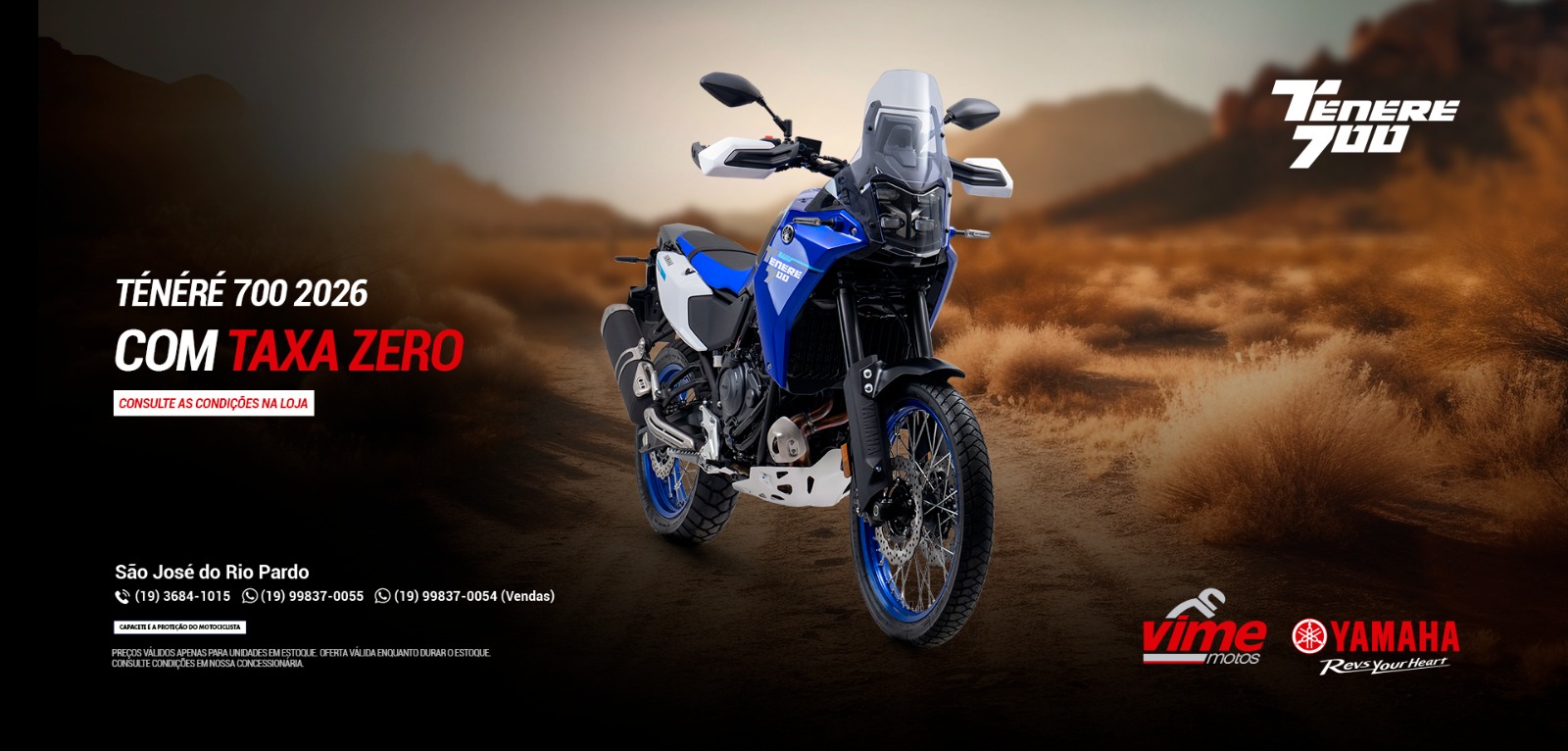 banner tenere 700 2026 -taxa zero