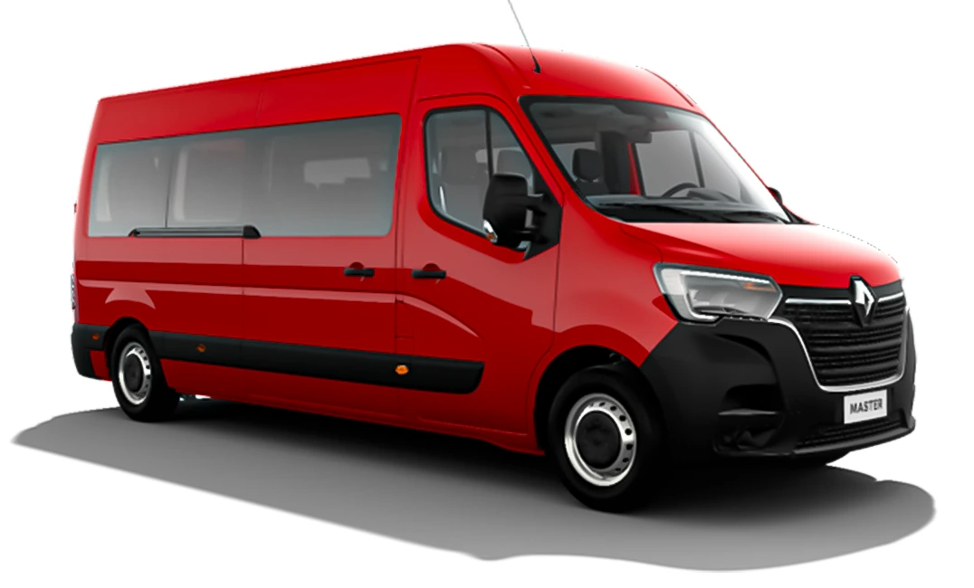 minibus vermelho vivo