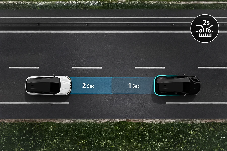 alerta para colisão frontal e distância segura