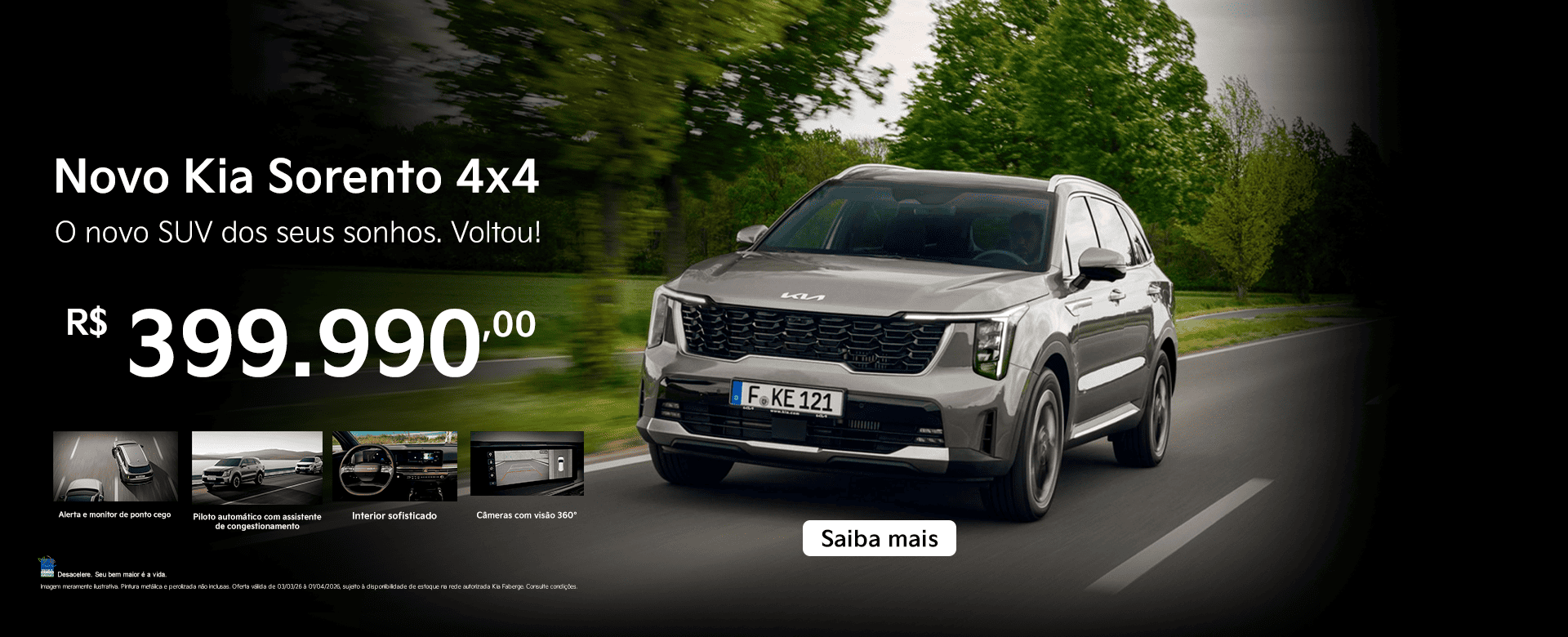 banner oferta sorento - março