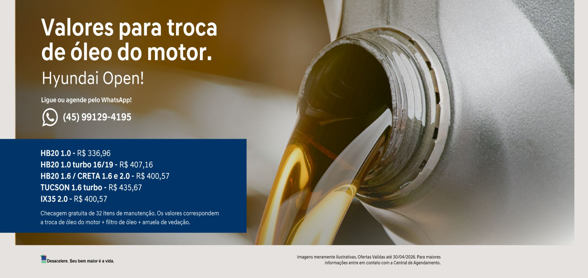 banner promoção troca de óleo