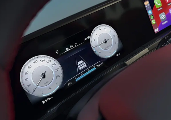 Painel de instrumentos digital e  colorido