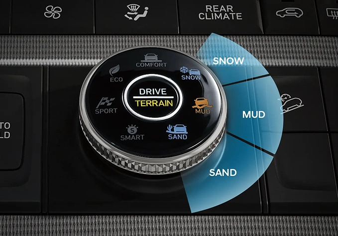 Seleção do Modo de  Direção (Drive Mode)  e Controle de Multi-  Terreno (Multi Terrain  Control)