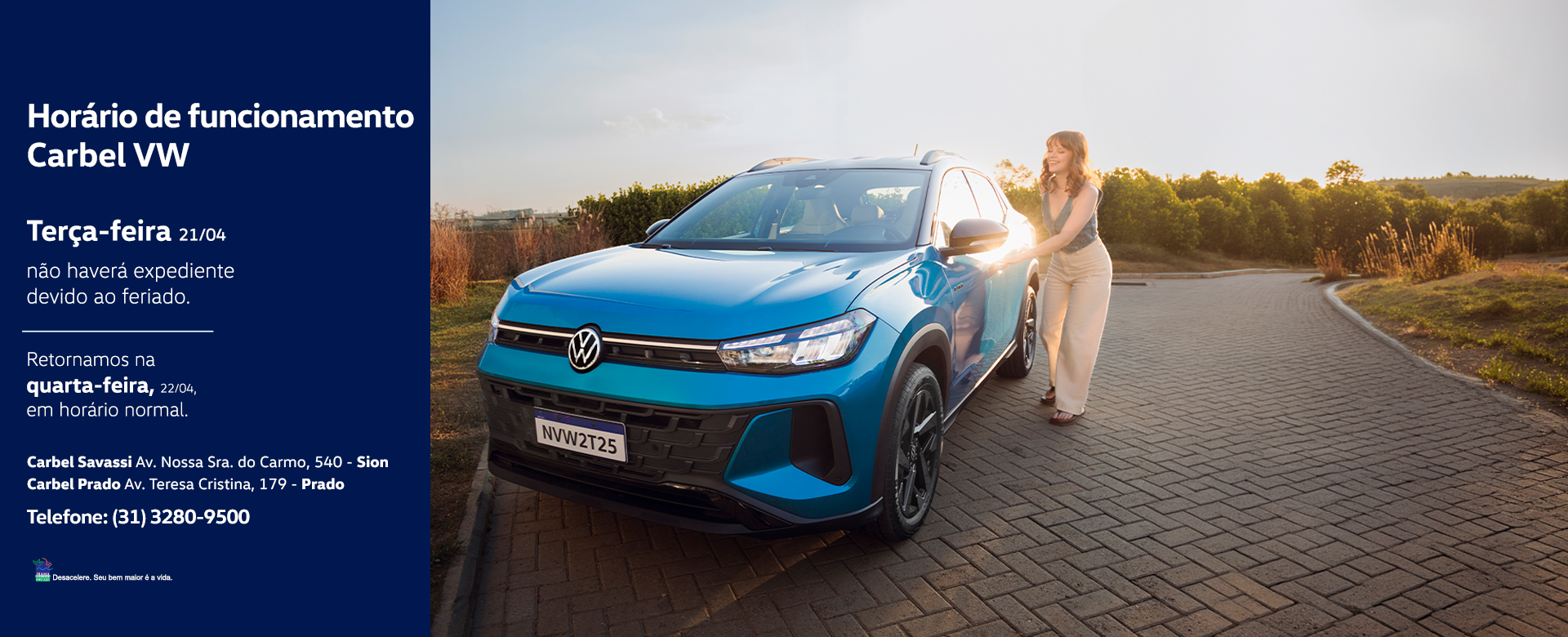 Horário de funcionamento - 21 de abril