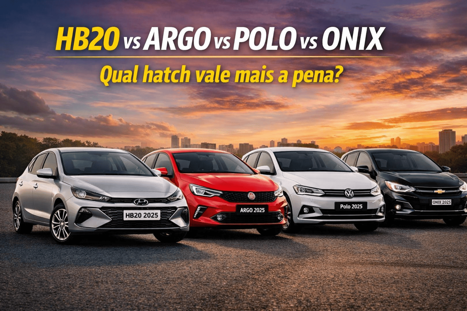 HB20 vs Argo vs Polo vs Onix: qual hatch realmente vale a pena em 2026?