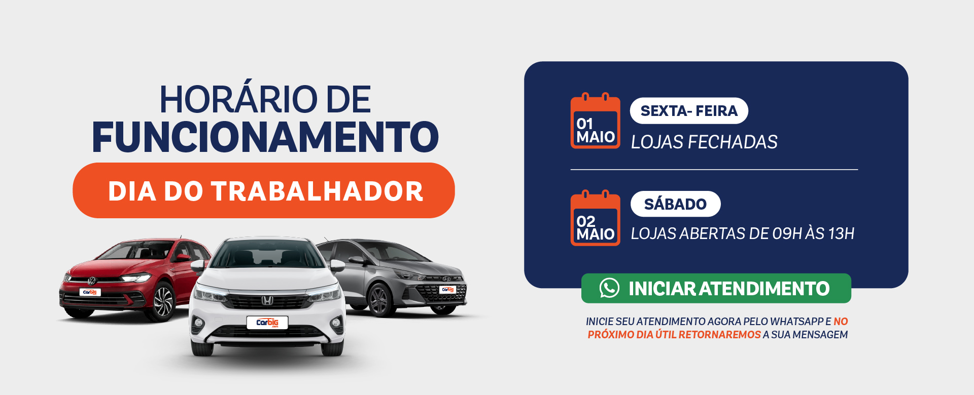 Horário de Funcionamento Feriado Dia do Trabalhador